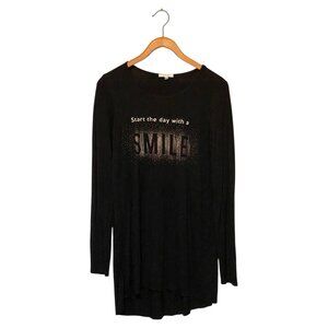 Maurices Women's Black Sleep T Shirt Pajama XS Start The Day With A Smile
